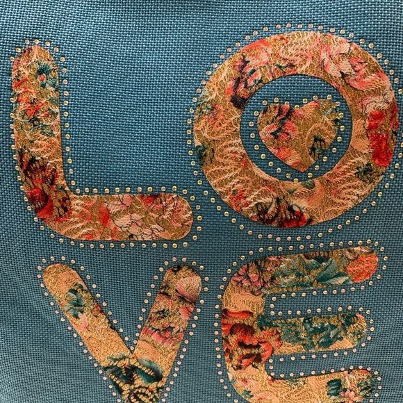 LOVE Tote Bag - Large - Aqua Blue - Picture 4 of 8